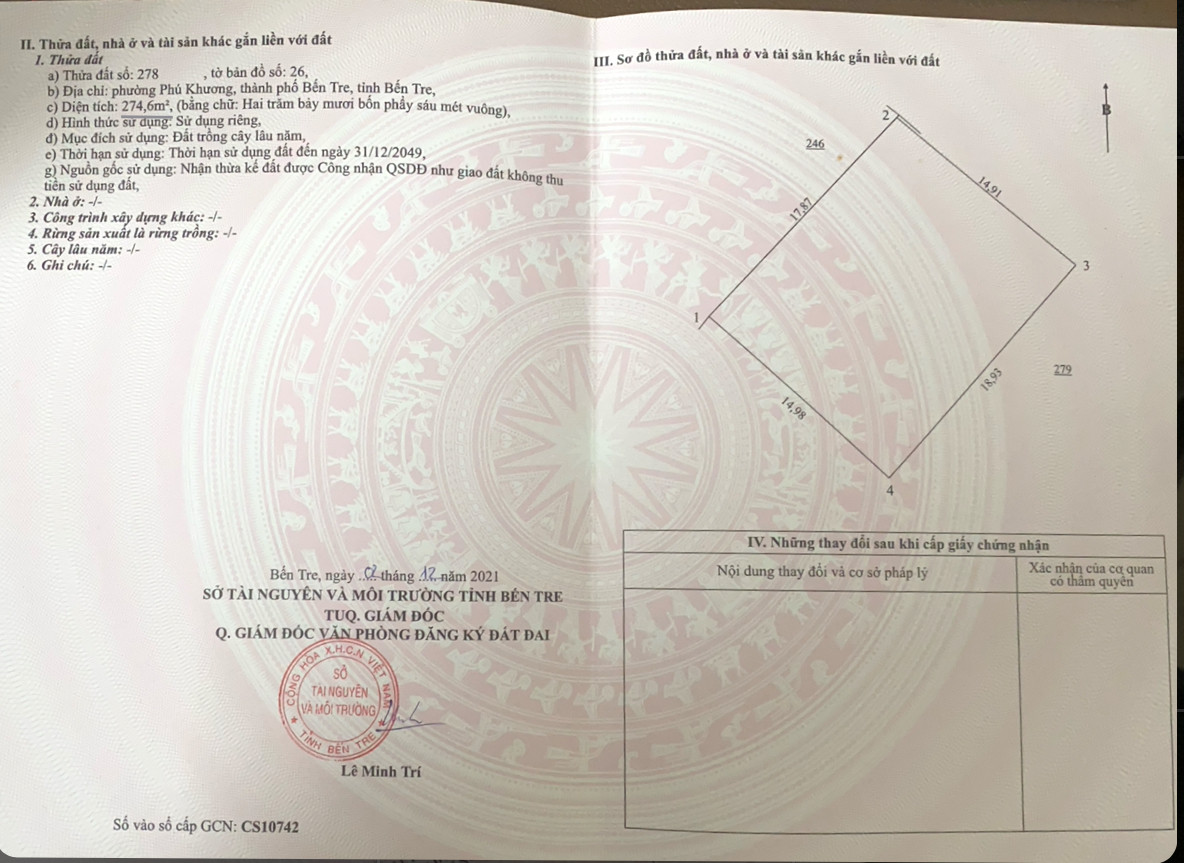 Đất nền Phú Khương, Vĩnh Long (TP. Bến Tre)
