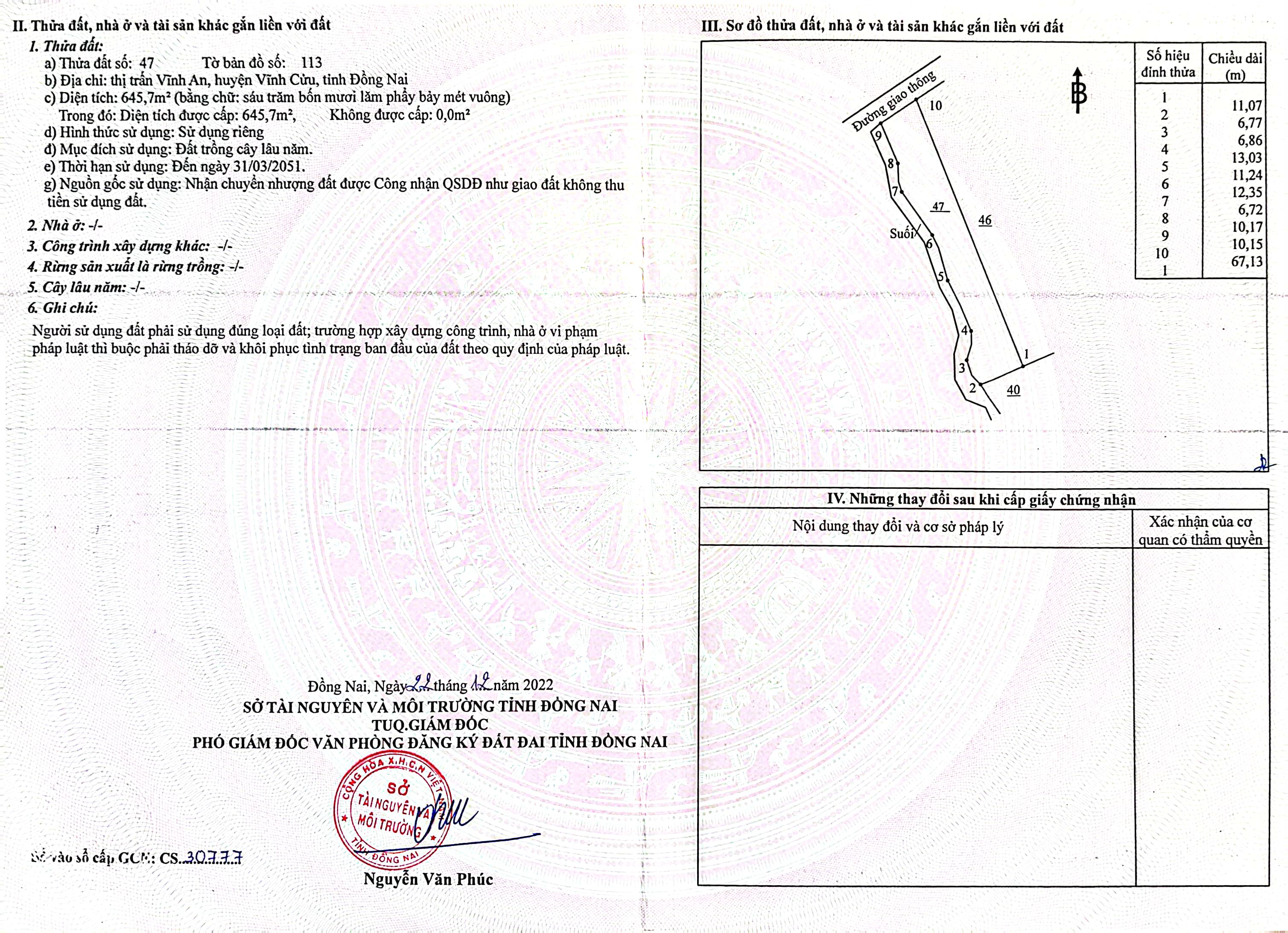 🔥 BÁN ĐẤT VĨNH AN – PHƯỜNG TRỊ AN – TP ĐỒNG NAI 🔥
650m2 chỉ 520tr