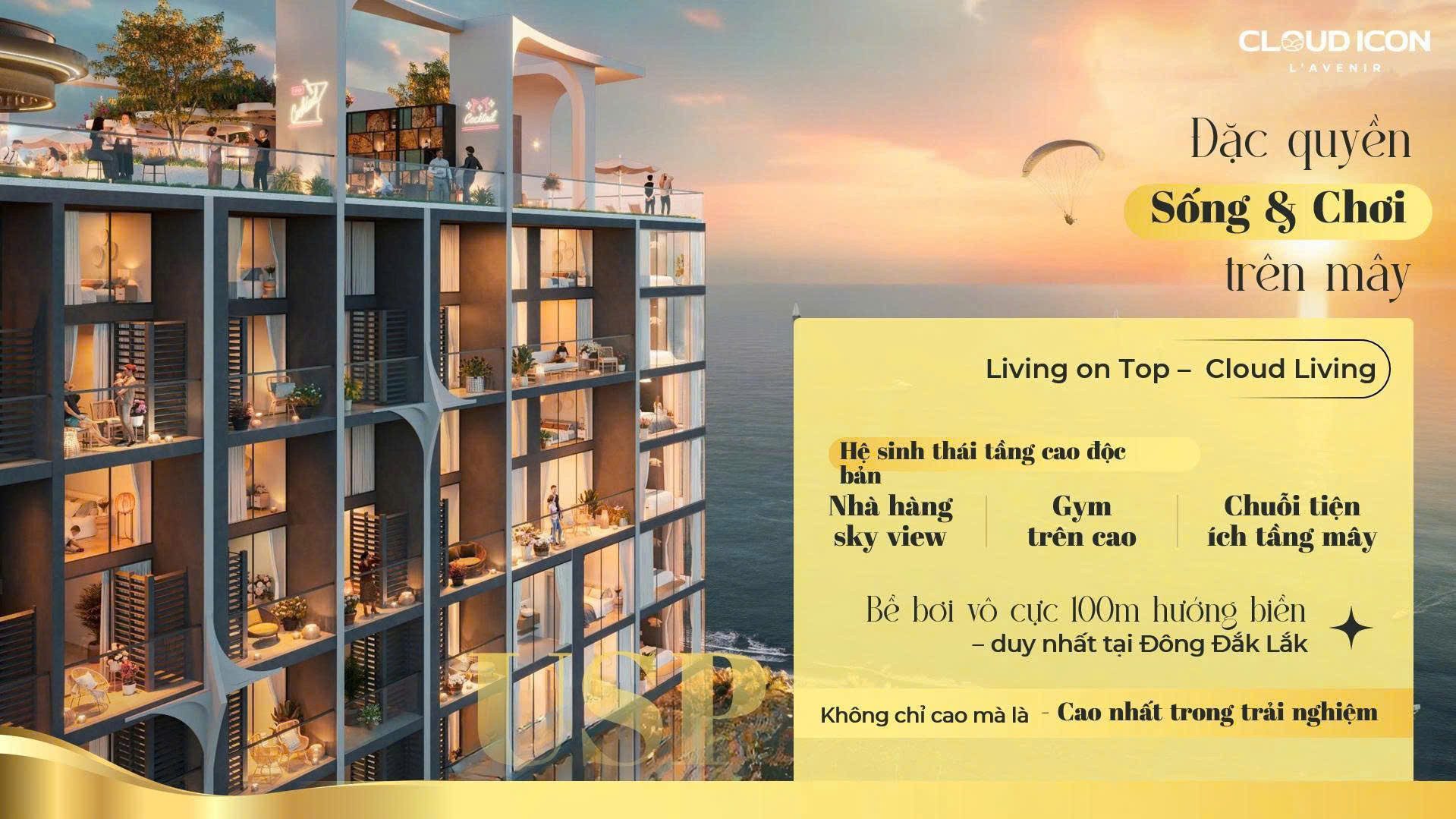 Cloud Icon L'Avenir tuyệt tác căn hộ chạm biển-biểu tượng cao tầng ven biển đầu tiên ở Đông Đắk Lắk