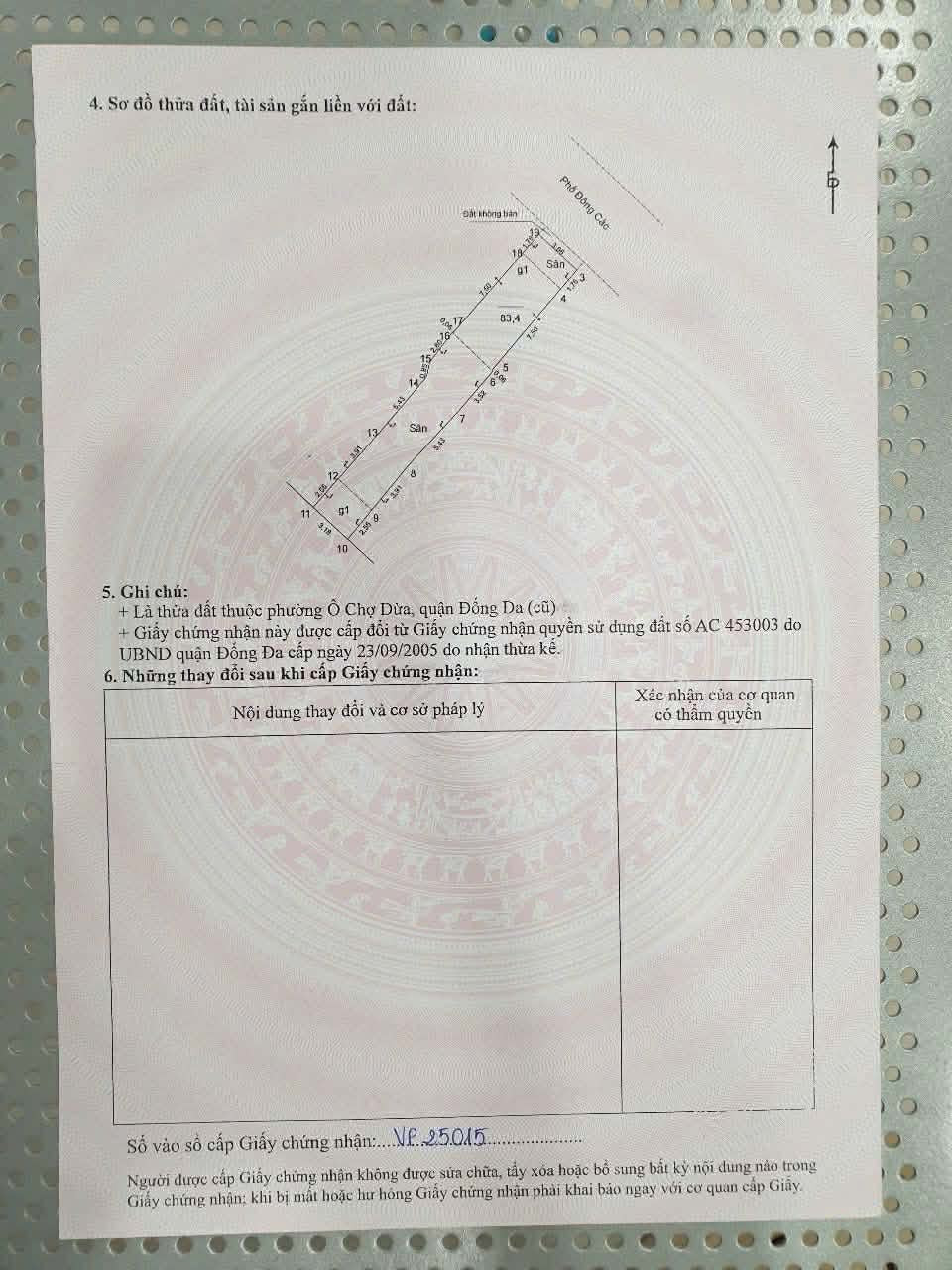 Bán nhà 83.4m² ngang 3.67m giá 30.9 tỷ tại Đường Đông Các Phường Đống Đa