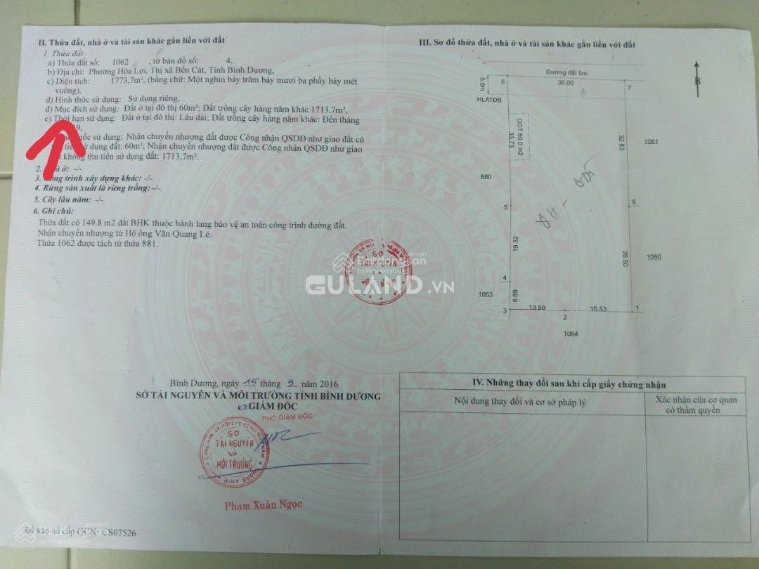 Đất Hoà Lợi làm biệt thự sân vườn hoặc xây kho xưởng