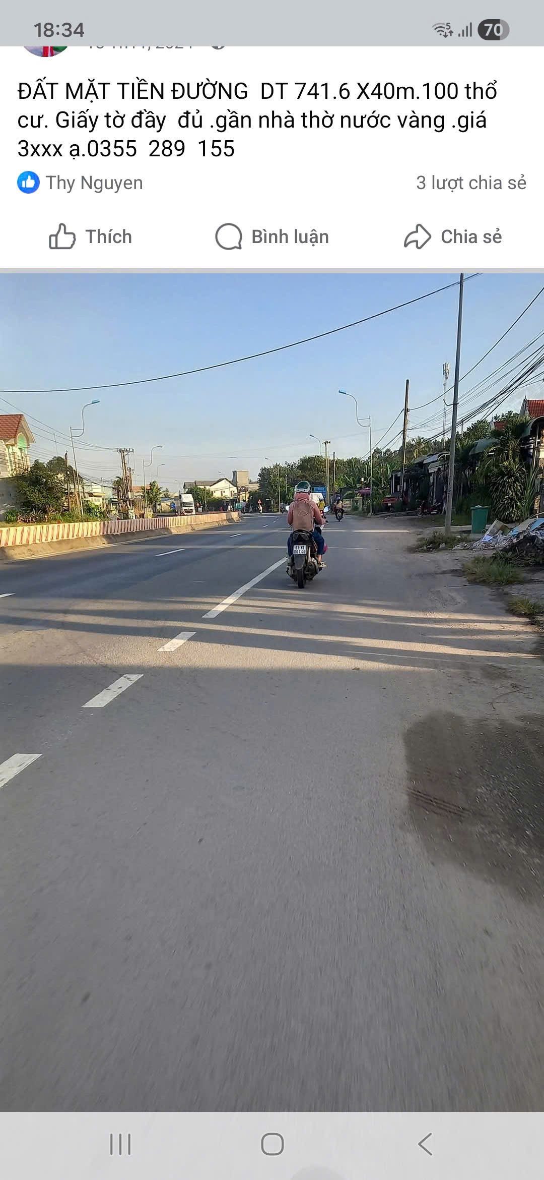 Bán đất mặt tiền ĐT741 gần Giáo xứ Nước Vàng, sổ riêng, có thổ cư, đã lên móng sẳn