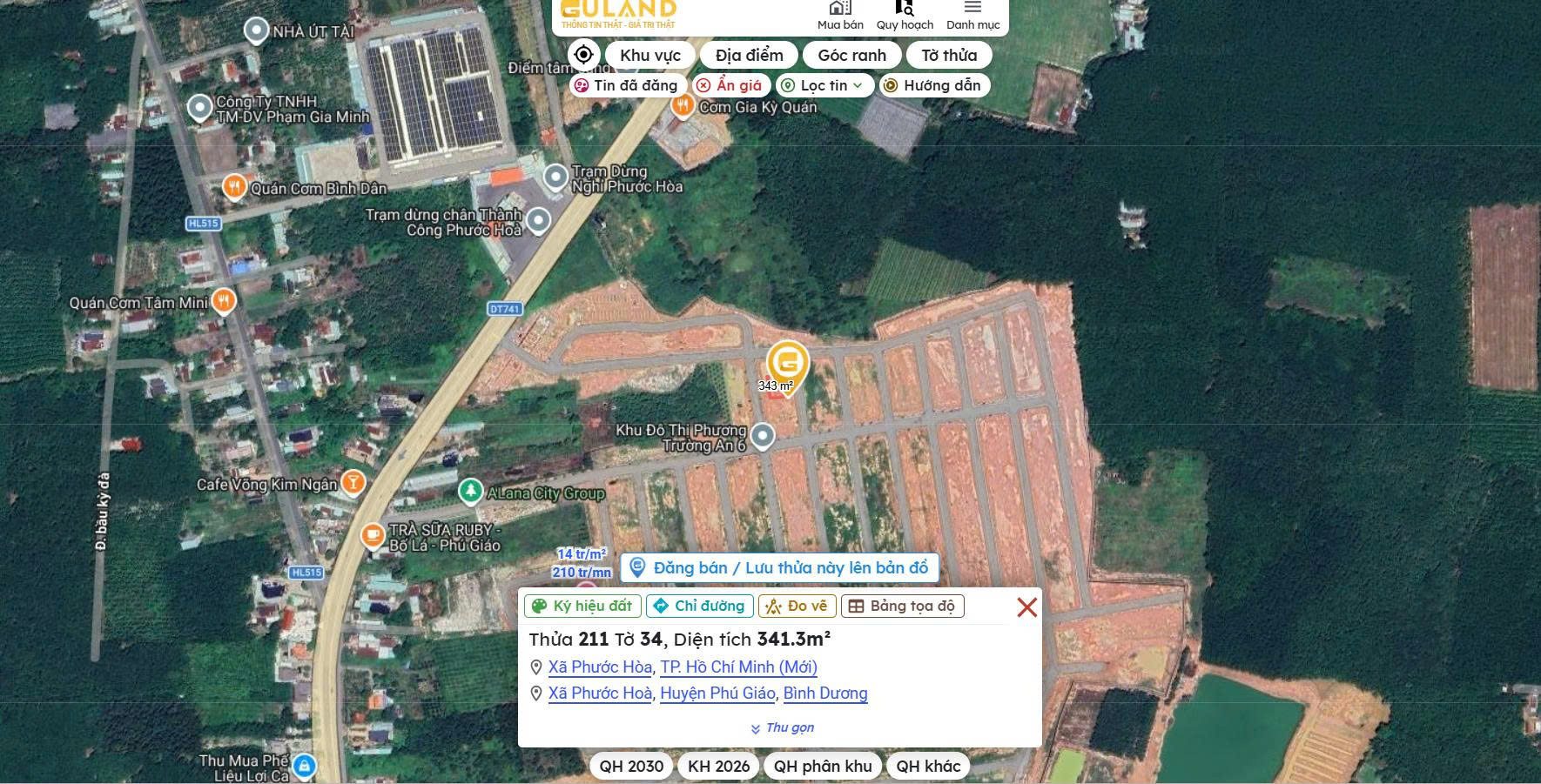 Bán đất 75m² full thổ cư ngang 5m giá 700 triệu tại Đường ĐT 741 Xã Phước Hòa