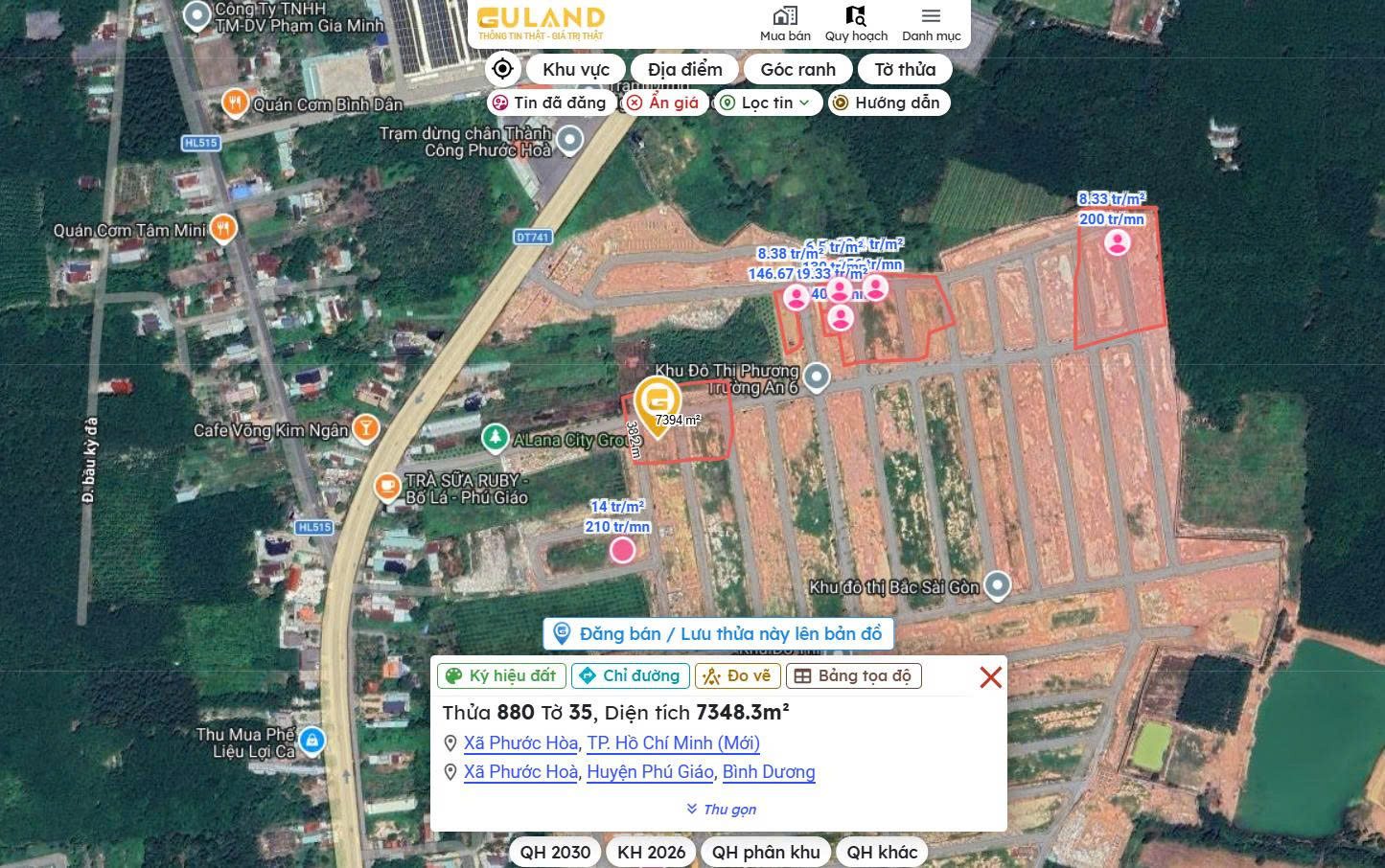 Bán đất 80m² full thổ cư ngang 5m giá 780 triệu tại Đường ĐT 741 Xã Phước Hòa