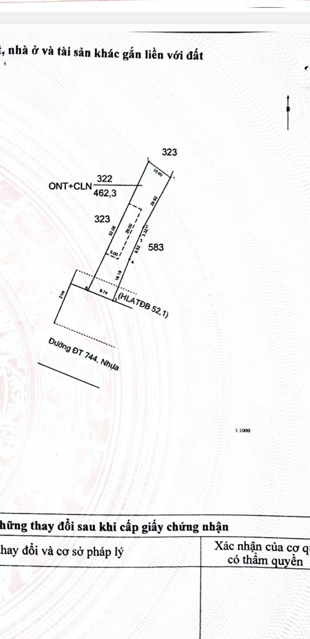 462m2 Đất Mặt Tiền DT744 Thanh Tuyền , P. Tây Nam - Ngay Cạnh Khu Công Nghiệp - Giá 3 tỷ 6