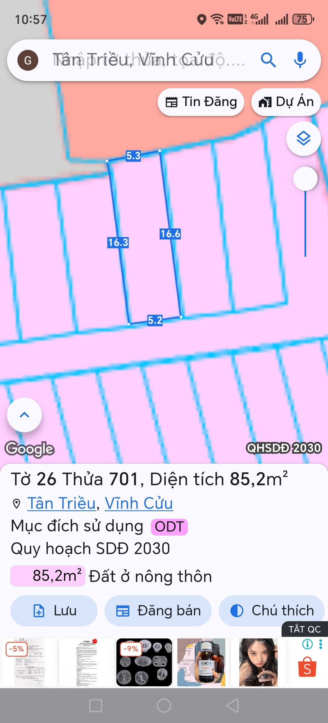 Em còn 1 lô cần bán gấp xoay tiền công việc. Dt: 85m2 chỉ cần đưa em 350 triệu em sang tên