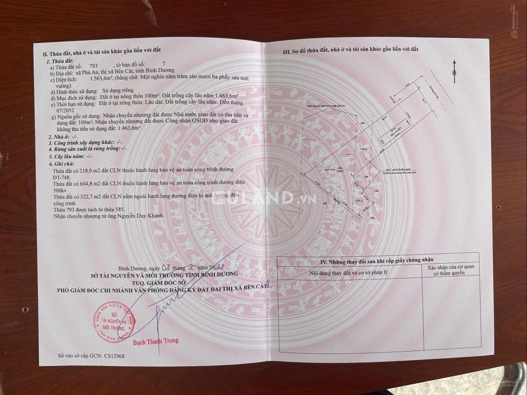 Bán đất TP Bến Cát mặt tiền đường 748 sắp mở rộng giá rất ngộp