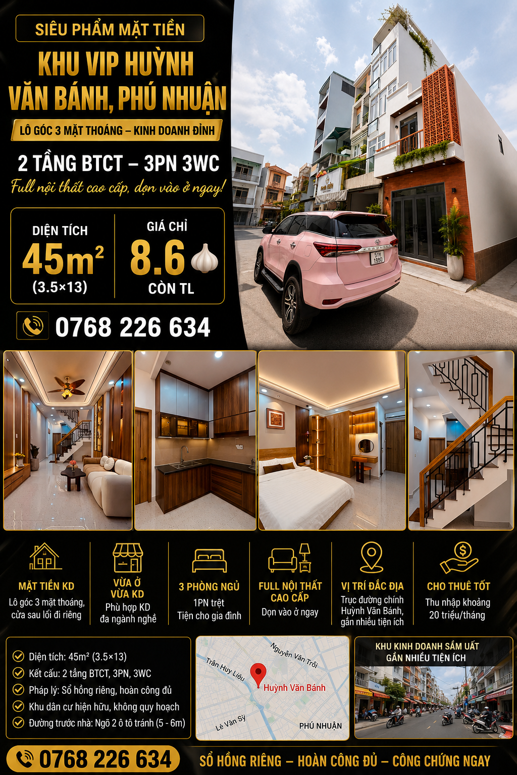 Bán Nhà riêng 45m2 có sẵn 45 m2 thổ cư giá 8.6 tỷ tại Đường Duy Tân Phường 15 Quận Phú Nhuận TP. Hồ Chí Minh