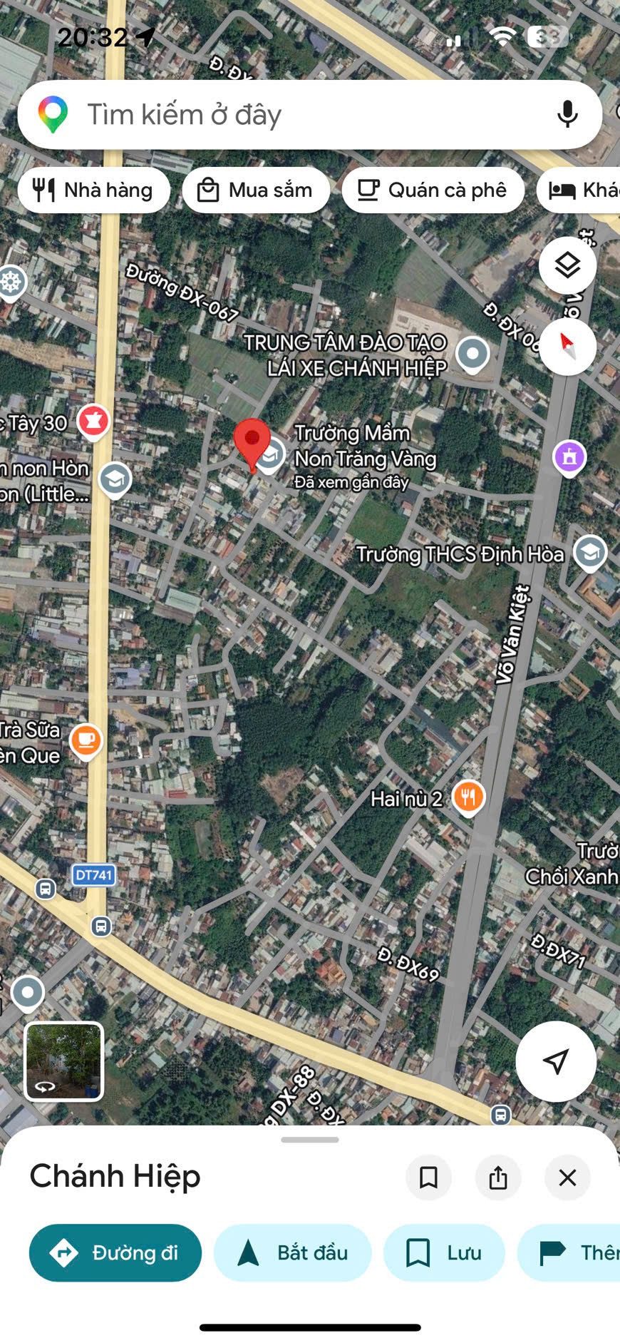 Đất Đx068 Định Hoà ngang 6m đẹp ngay trường mầm non Trăng Vàng (phường Chánh Hiệp-TP.HCM) đường oto né nhau giá êm