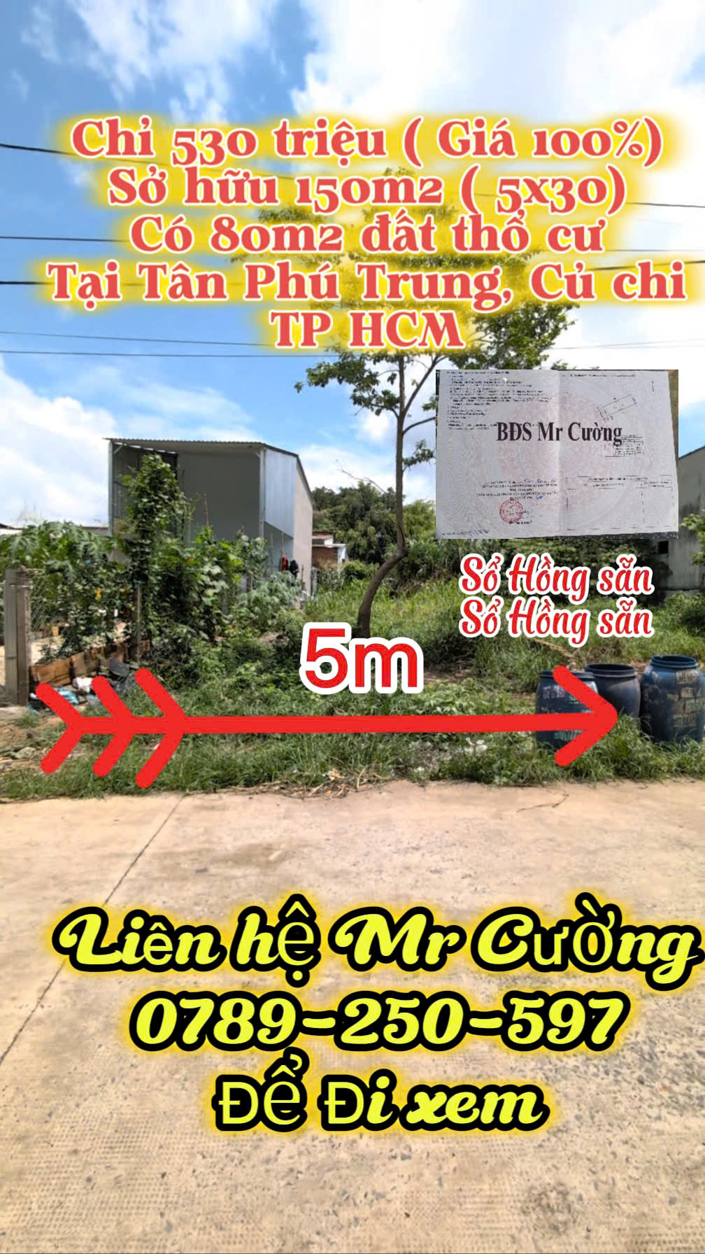 💥 Đất Tân Phú Trung 150m² Giá Ngộp 530 Triệu - Cách Chợ, Bệnh viện xuyên á Chỉ 2 Phút