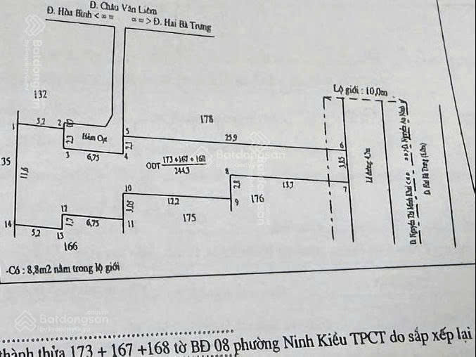 Đất lớn Bến Ninh Kiều, phố du lịch sầm uất của Cần Thơ. Phù hợp cao ốc văn phòng, khách sạn