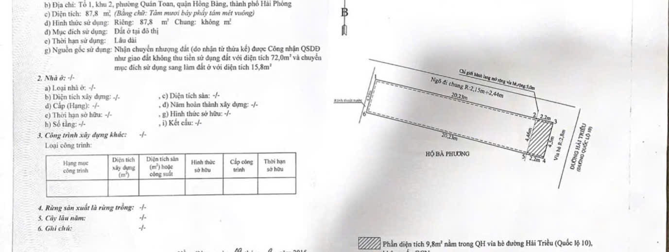 ✅ Bán nhà 3 tầng mặt đường Hải Triều – Quán Toan, Hồng Bàng, Hải Phòng