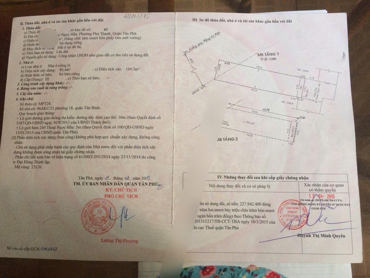 CẦN BÁN NHÀ 2 TẦNG Ở ĐƯỜNG THOẠI NGỌC HẦU