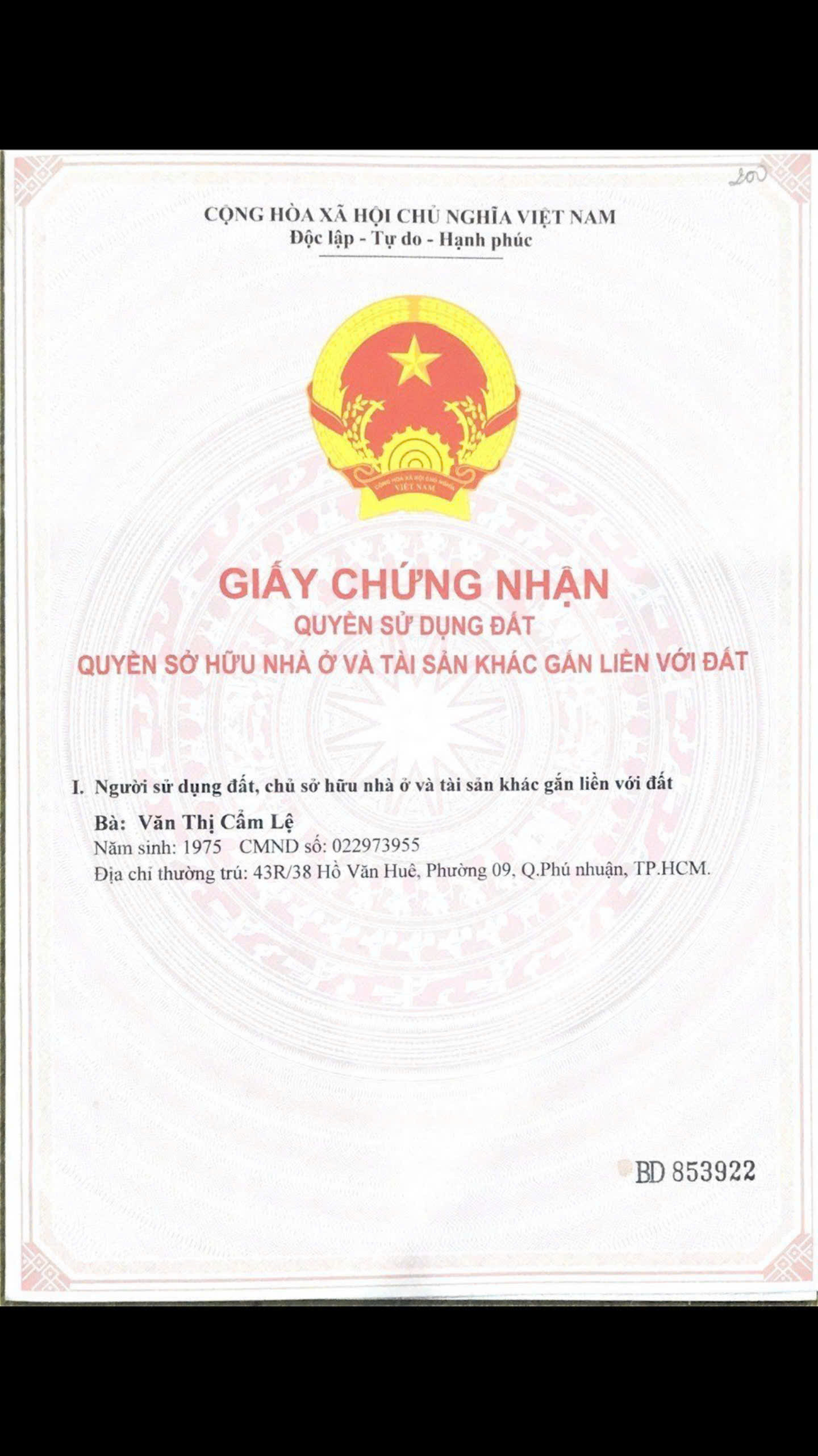 Bán nhà 43R/15 Hồ Văn Huê, P9, Q.Phú Nhuận – Giá 32,8 tỷ
