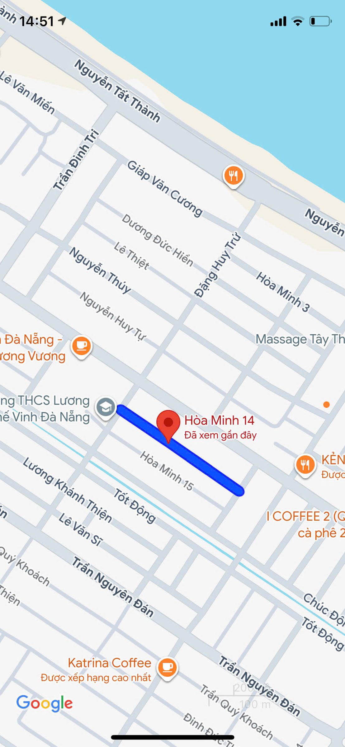 Bán nhà Mặt tiền Đường HÒA MINH 14 , gần biển - DT 5x15m - chỉ 5 tỷ 550 Tl