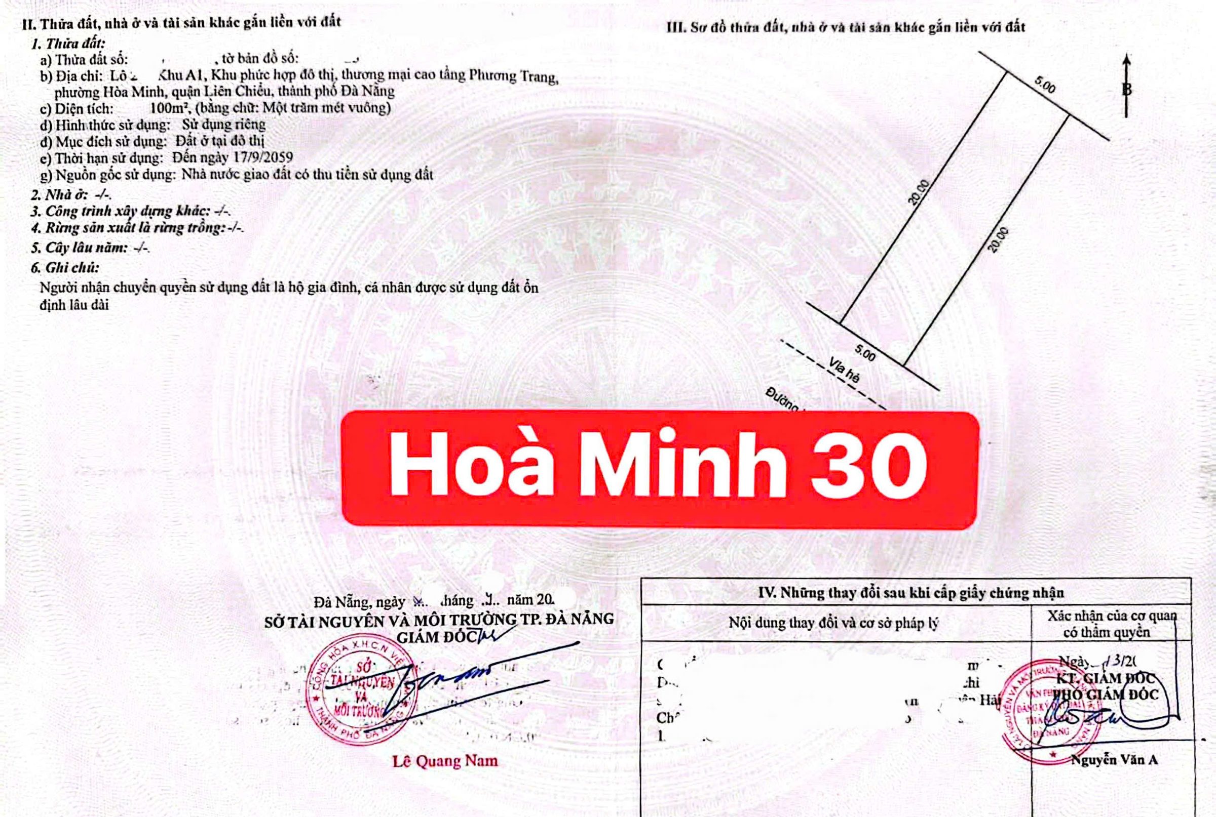 💥Chào bán lô ĐẤT ĐẸP, sát Góc Ngã 4 - Đường Hoà Minh 30 (A1 PHƯƠNG TRANG)