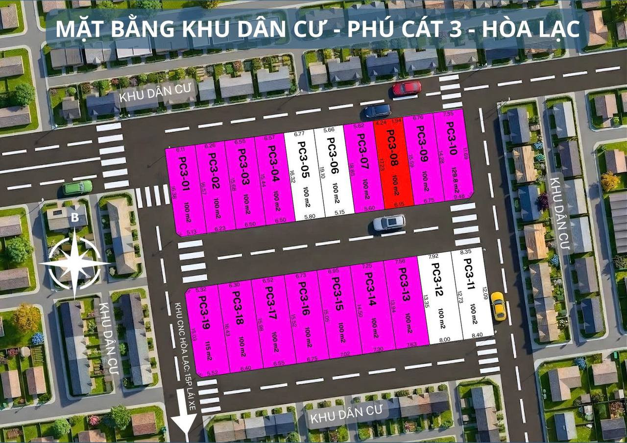 Cần bán lô đất 2 mặt tiền trước sau full thổ cư tại Phú Cát Hòa Lạc.