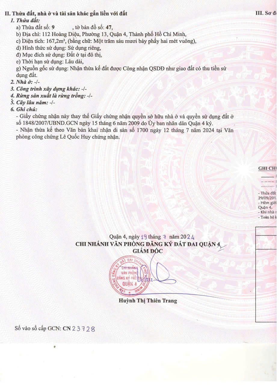Bán nhà Mặt tiền Hoàng Diệu, P. 12, Q. 4 – Giá 28 tỷ