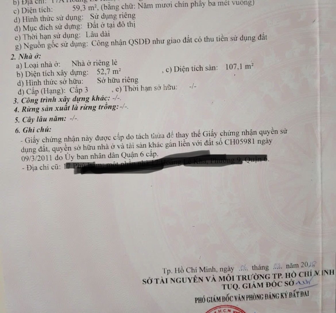 Bán nhà đường Hoàng Lê Kha Phường Bình Tây