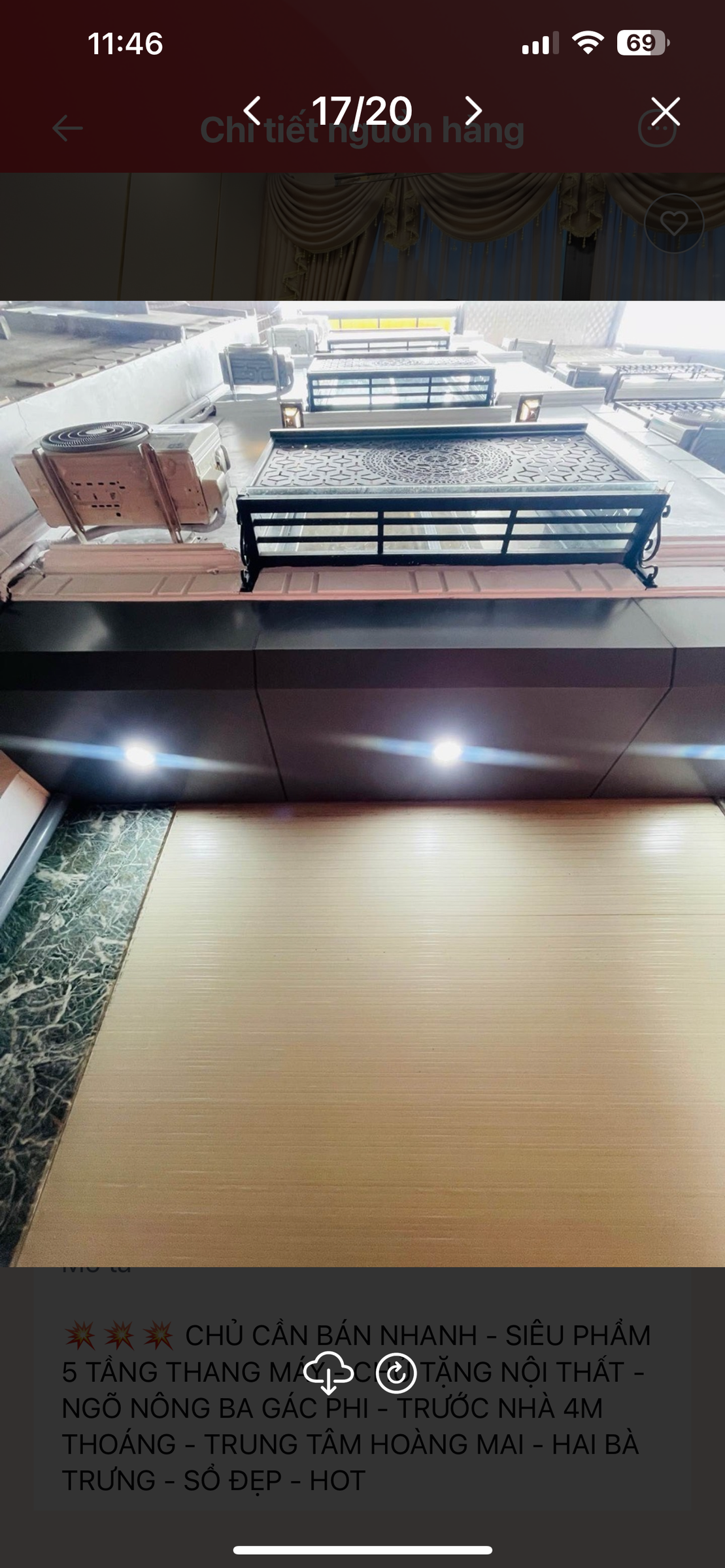 Bán nhà hoàng mai xây 5 tầng có thang máy gần đường xây rất đẹp chủ tặng nội thất trong nhà