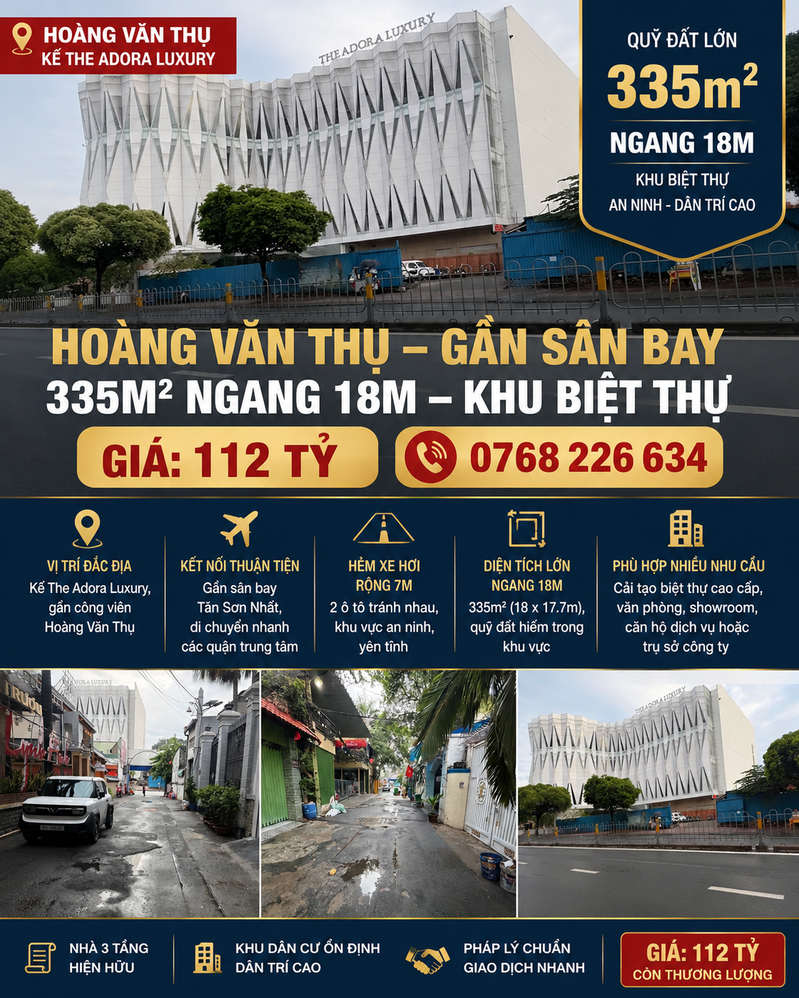 Bán Nhà riêng 335m² thổ cư 335m² giá 112 tỷ tại Đường Hoàng Văn Thụ Phường Phú Nhuận TP. Hồ Chí Minh