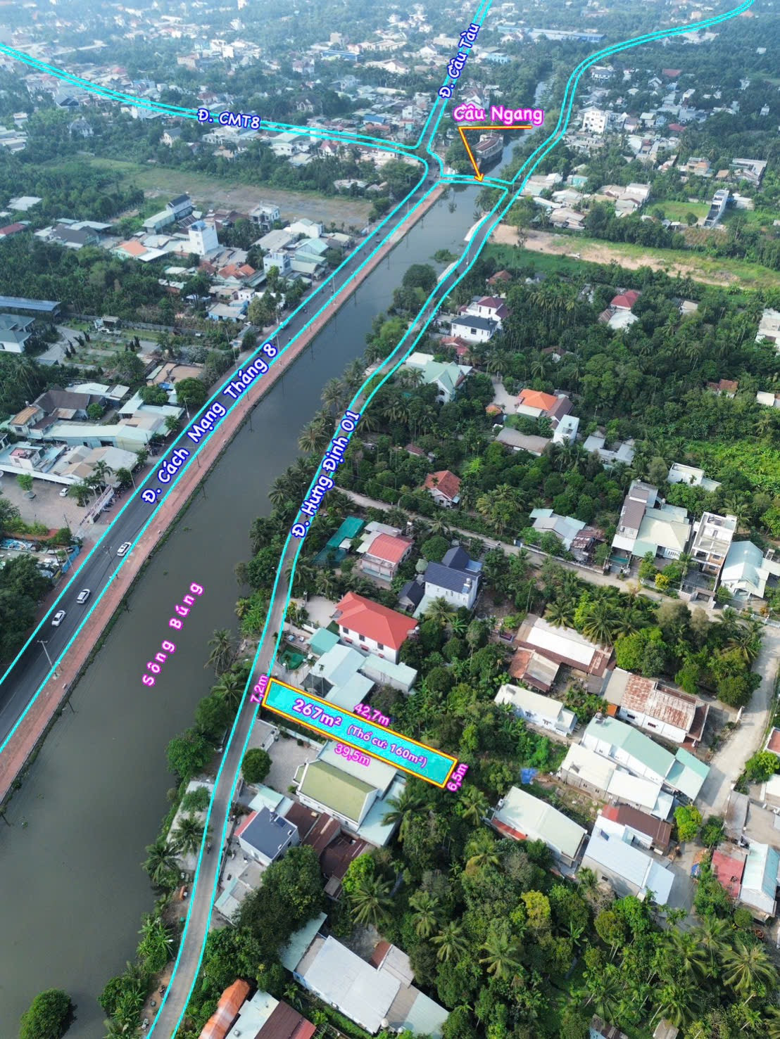 Lô đất view Sông Búng, Hưng Định 01, Gần Chợ Búng - Thuận An