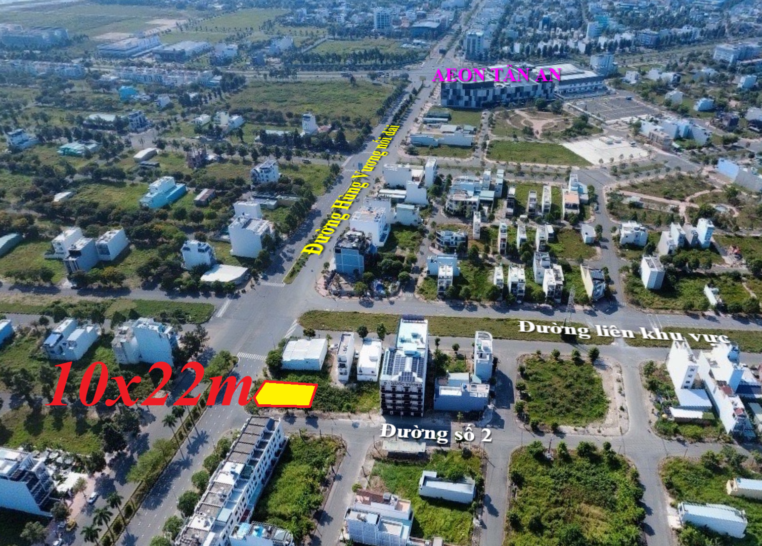 Bán lô góc 2 mặt tiền Hùng Vương nối dài trung tâm TP. Tân An.