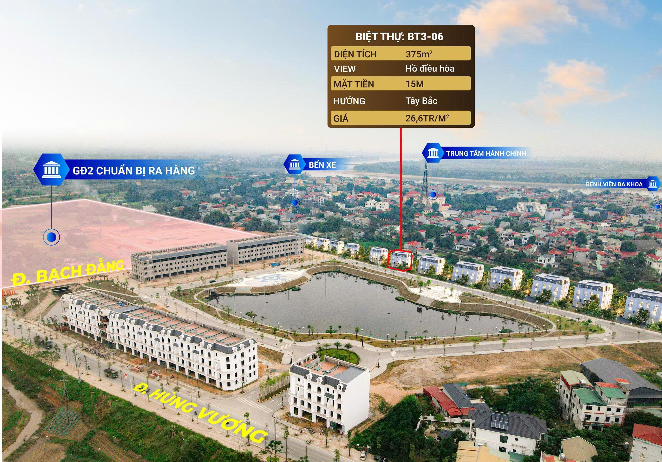 Bán lô đất nền biệt thự phú lợi golden field view trực diện hồ điều hòa