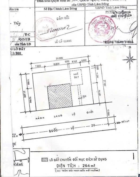 Bán gấp đất mặt tiền Hùng Vương, Di Linh, 1604m2, giá thỏa thuận