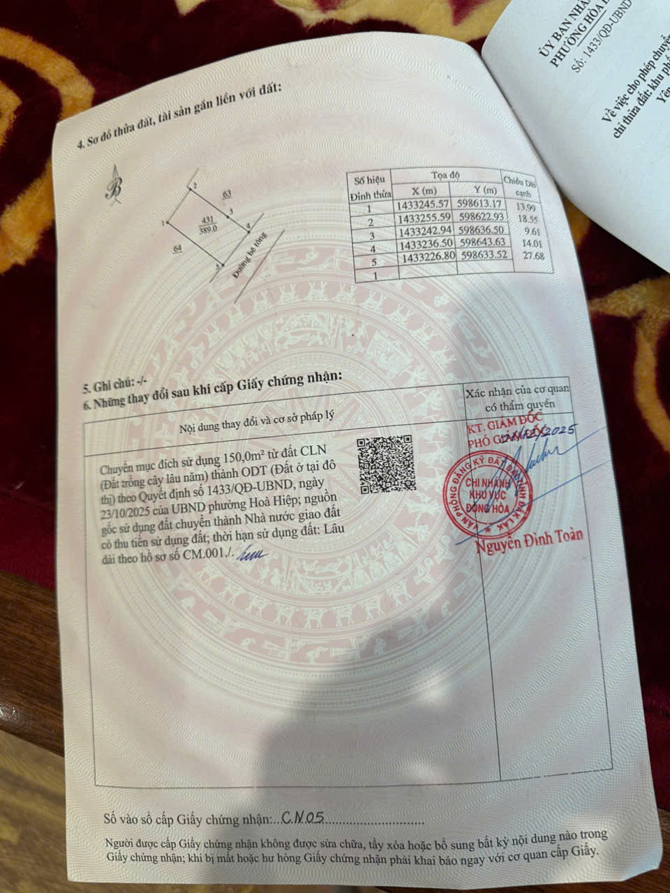 Đất mặt đường nhựa 45m, gần KCN Hòa Tâm