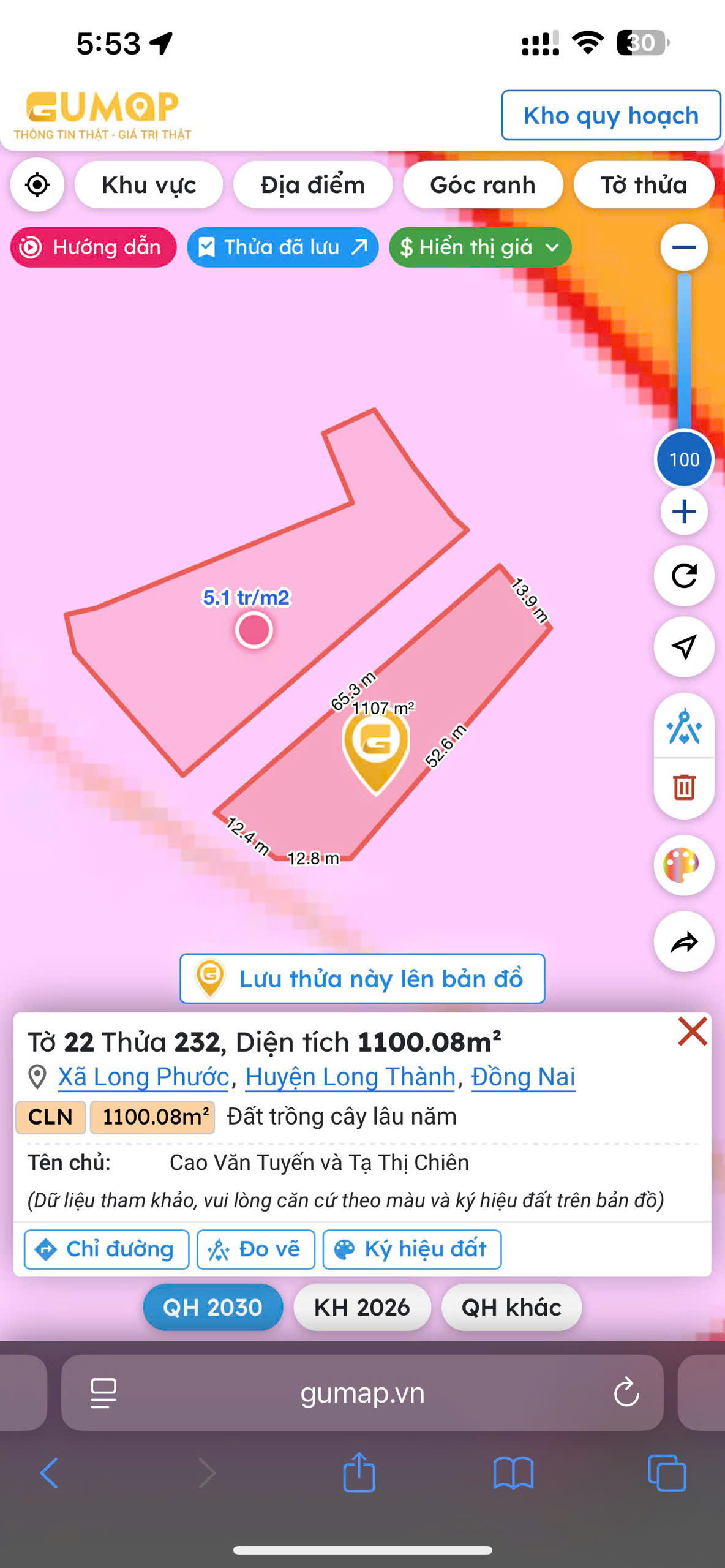 Bán đất CLN Long Phước Long Thành gần đường 25C và sân bay Long Thành