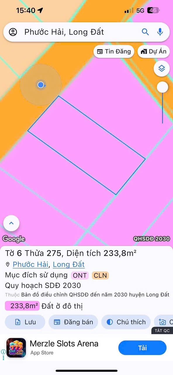BÁN LỖ 300Tr LÔ ĐẸP 233m2 NGANG 10 SẴN 100m THỔ CƯ - CÁCH BIỂN 3km - SỔ RIÊNG