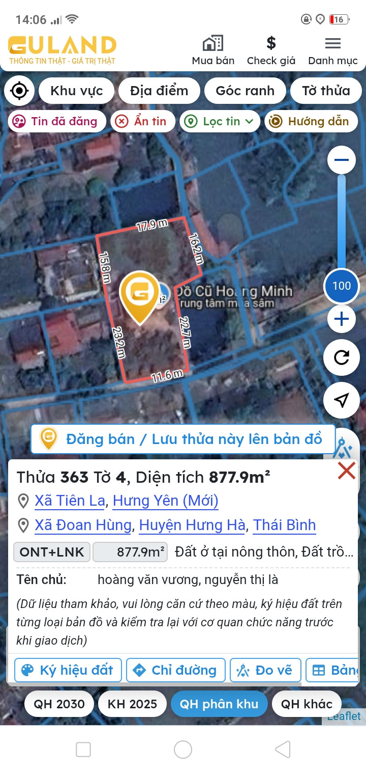Đất ở dt:1.275m3 Gần trường chợ mặt tiền 36m3