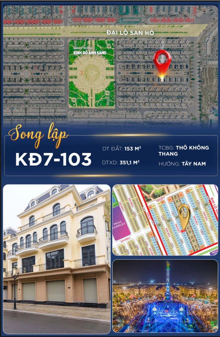 💎 KĐ7-103 – CĂN SONG LẬP MẶT TIỀN 10M ĐÁNG SỞ HỮU TẠI KINH ĐÔ 💎