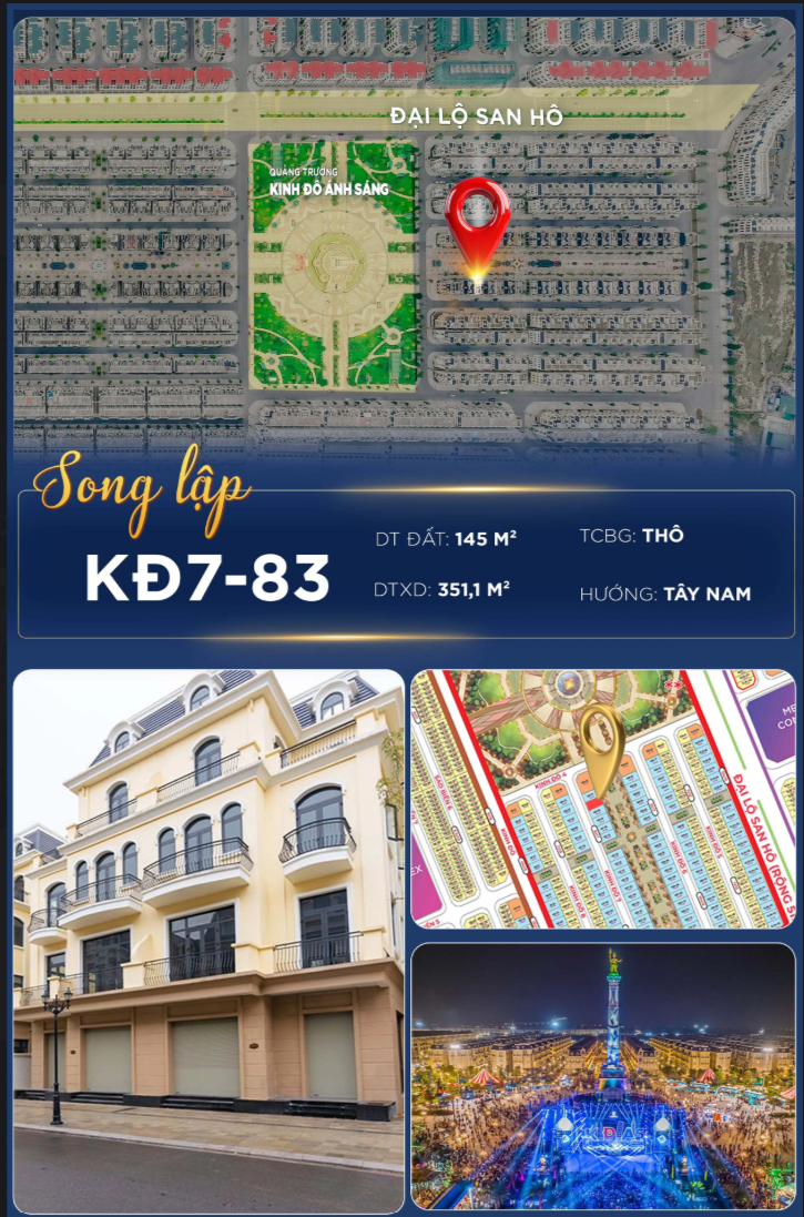 🏡 SONG LẬP PHÂN KHU KINH ĐÔ – VỊ TRÍ ĐẸP, MẶT TIỀN 9M