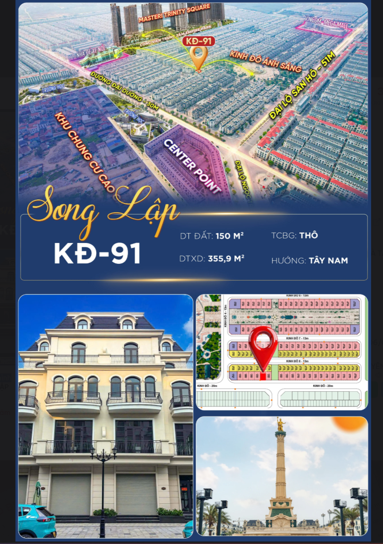 SONG LẬP KINH ĐÔ – MẶT TIỀN 10M ĐẲNG CẤP TẠI OCEAN PARK 2