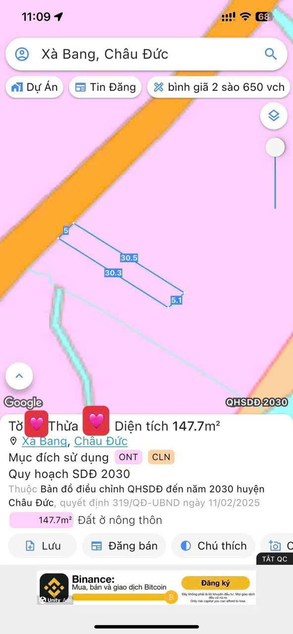 Đất Xà Bang- Châu Đức, 155m2 có sẵn 80 m2 thổ cư .Chỉ 640 triệu Sở Hửu Ngay Lô Đất Đường Láng Lớn - Xà Bang. Xã Xà Bang Huyện Châu Đức Bà Rịa - Vũng Tàu.