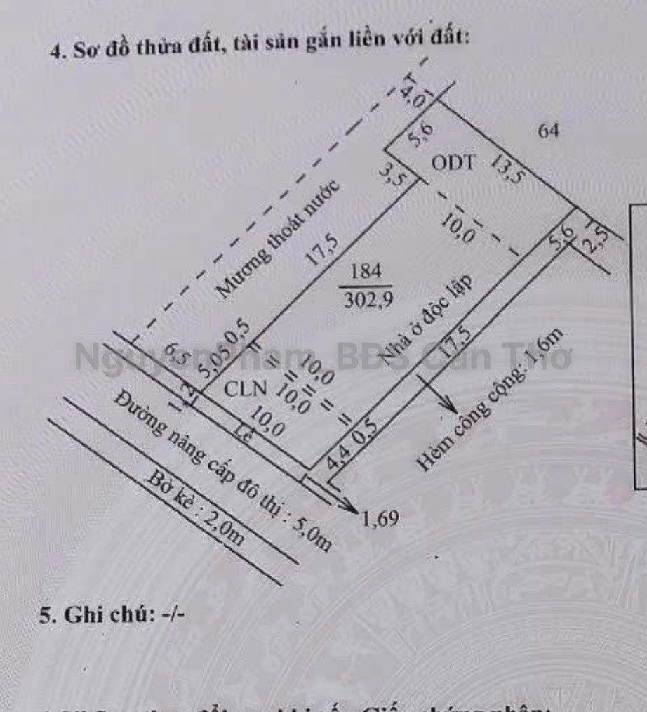Bán nhà 302.9m² full thổ cư ngang 10m giá 16 tỷ tại Đường Lê Anh Xuân Phường Cái Khế