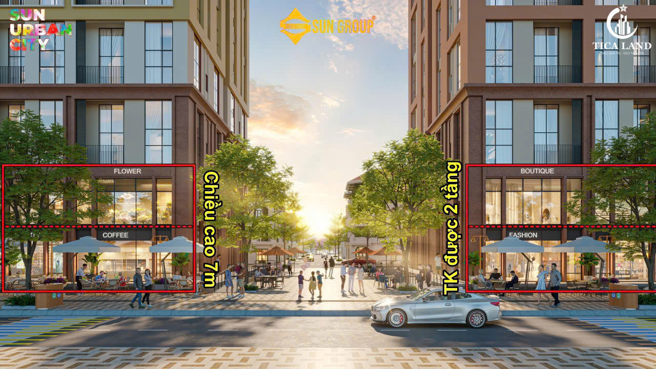 Chỉ Từ 600 triệu, Sở Hữu Căn Hộ Khối đế 2 tầng cao 7M - Đô Thị 420ha Sun Urban city.
