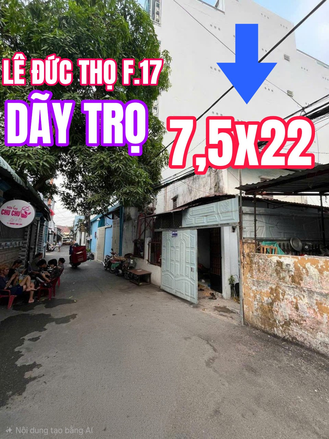 🟥BÁN ĐẤT 7,5x22m CÓ DÃY TRỌ VUÔNG DT ĐẸP TẠI P.17 LÊ ĐỨC THỌ GV 14TY4