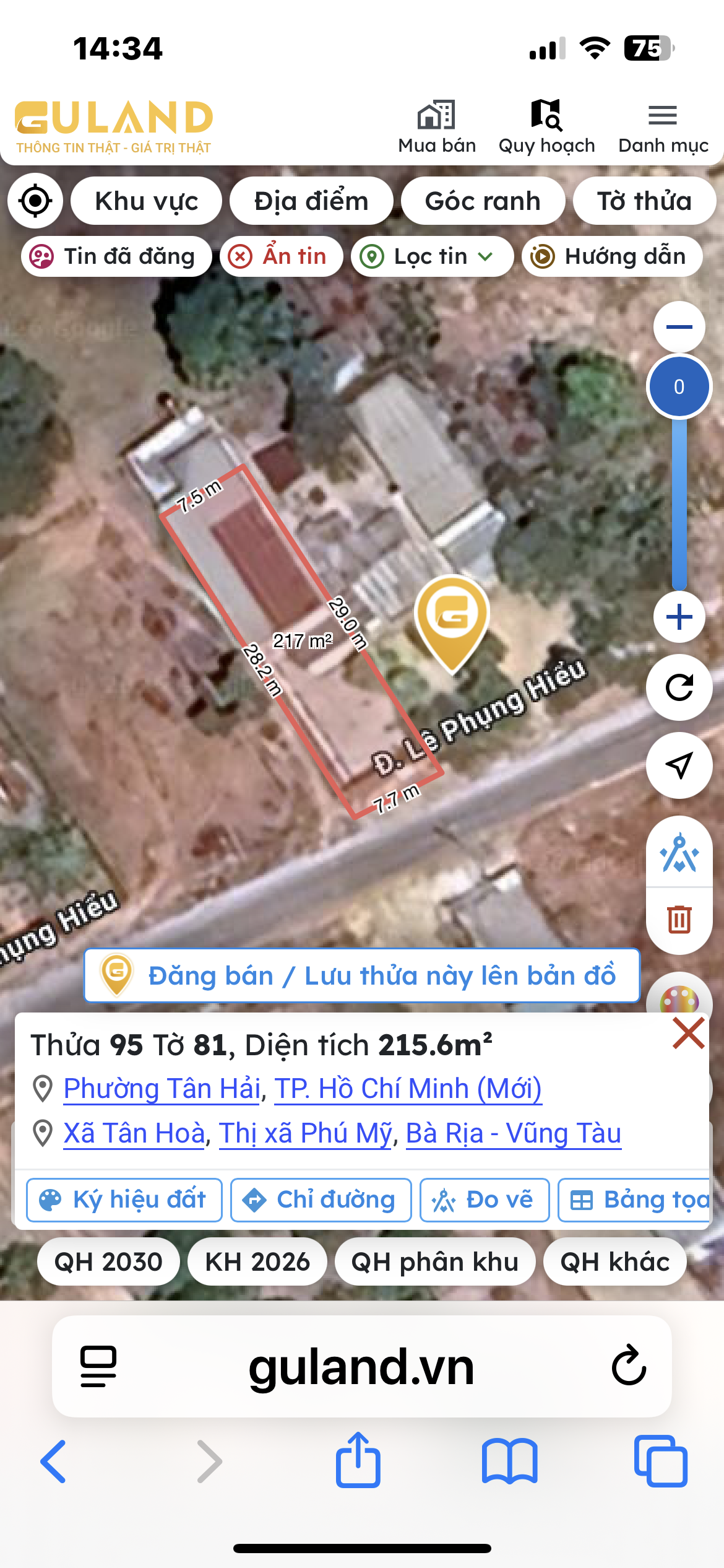 Bán nhà 215.6m² có sẵn 50m² thổ cư ngang 7,7m giá 4 tỷ tại Đường Lê Phụng Hiểu Phường Tân Hải