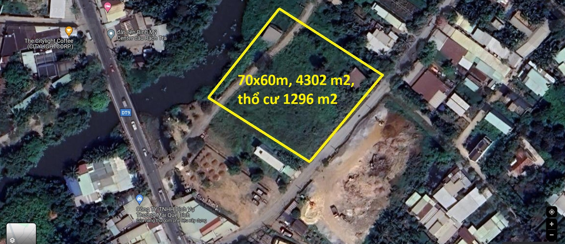 4302m2 (70x60m) đất siêu đẹp, mặt tiền của 2 đường lớn Lê Thị Lơn và Sông Rạch Dứa, Bình Mỹ, Củ Chi