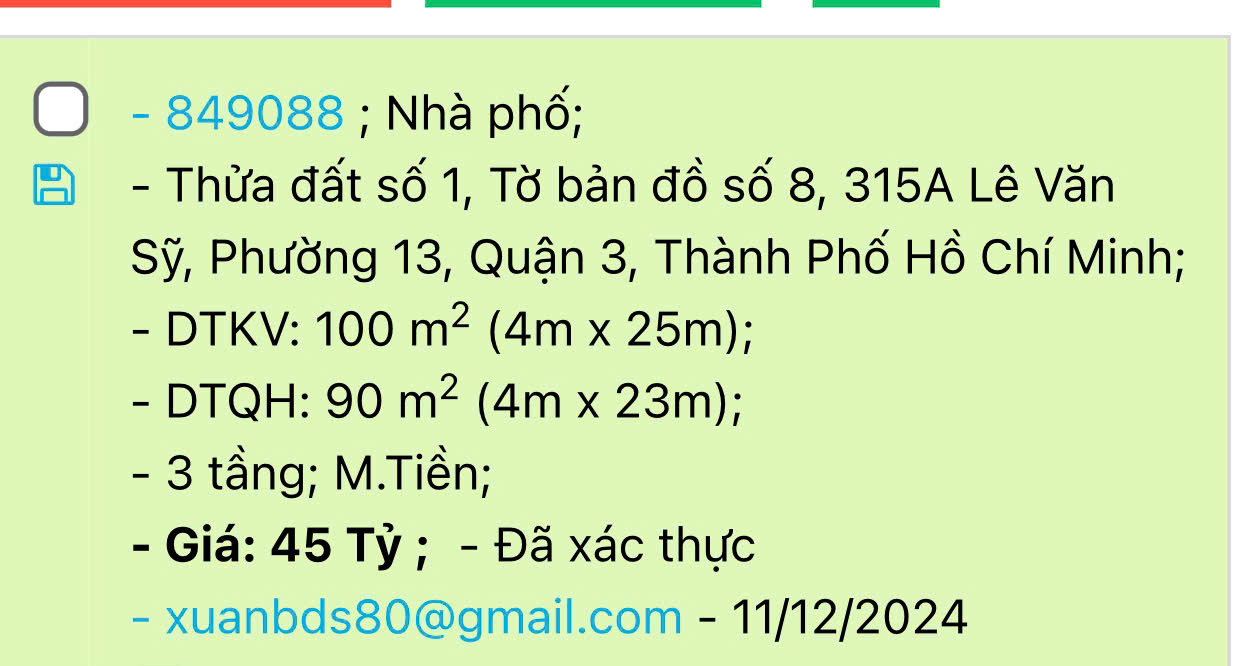 Bán nhà Lê Văn Sỹ, Phường 13, Quận 3 – Giá 18,9 tỷ