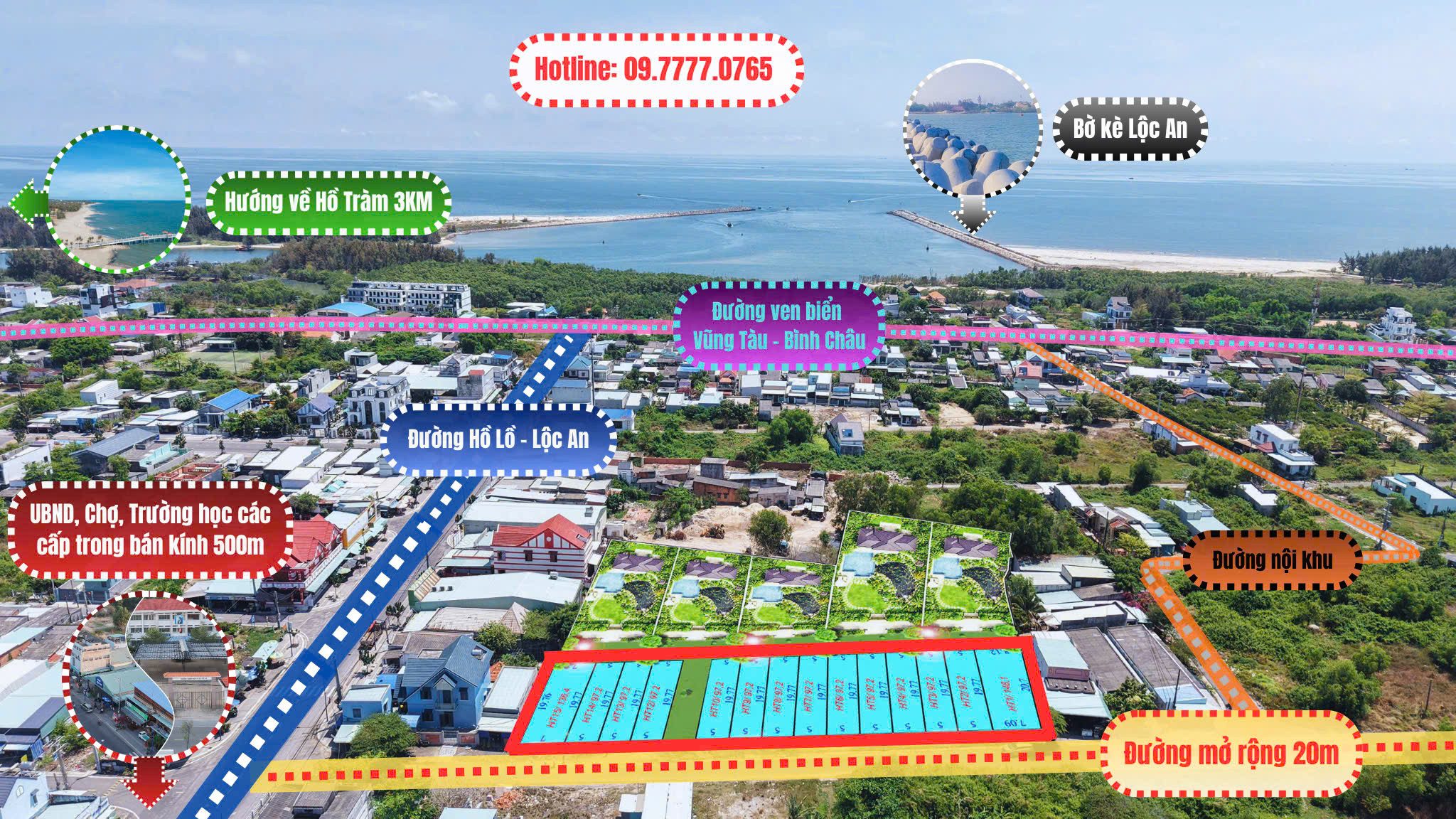 🔥 GIỎ HÀNG ĐẤT BIỂN LỘC AN-TPHCM – VỊ TRÍ VÀNG SÁT TRỤC VEN BIỂN 🔥GIÁ 1TY500