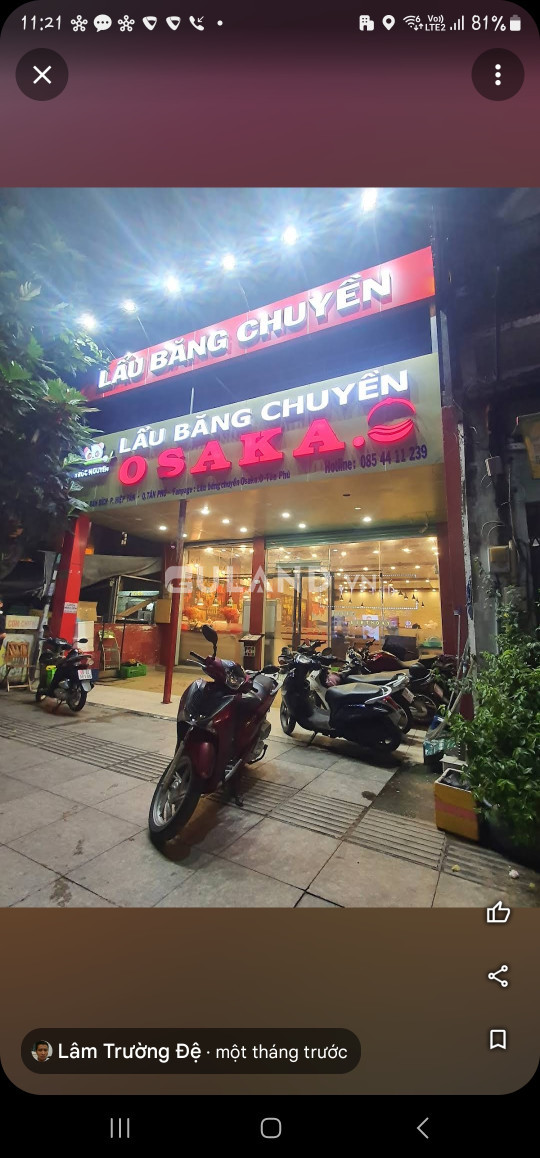 cho thuê mặt bằng mặt tiền đường luỹ bán bích