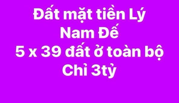 🌍 Đất mặt tiền Lý Nam Đế