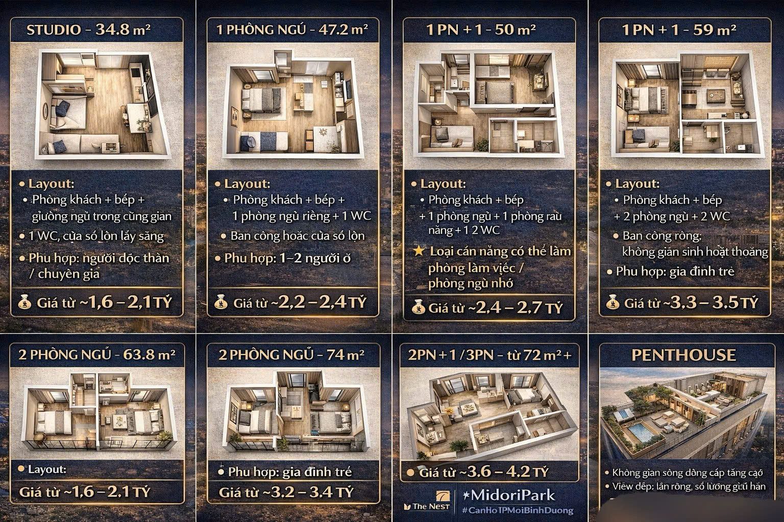 Studio 38m2 - Giá 1.61 tỷ - 1PN1WC 2 căn 1 tầng - Tiện ích AEON Mall
