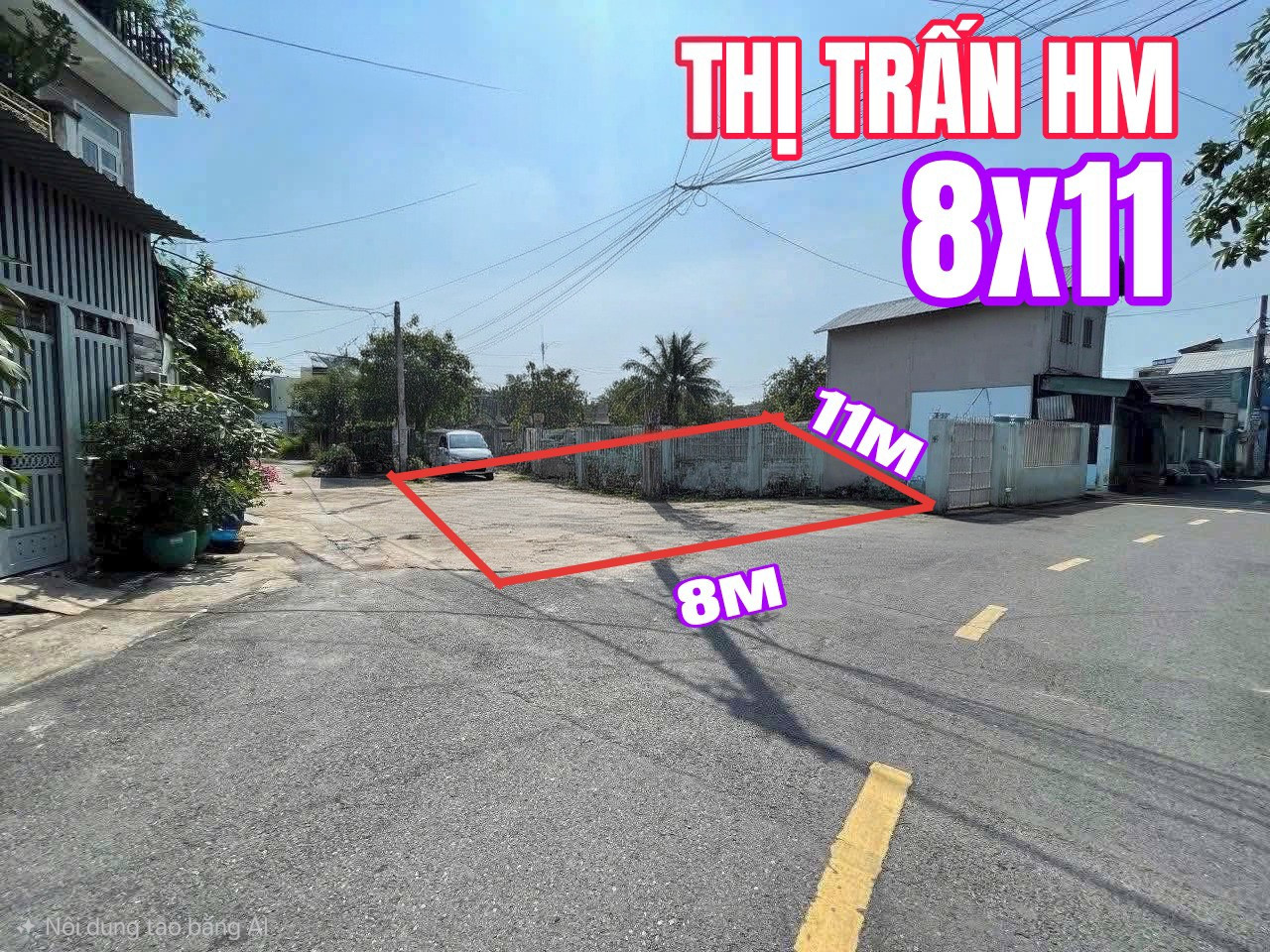 🟥Lô góc 2 mặt tiền thị trấn Hóc Môn 4ty250 trung tâm dân cư đông 
 8mx11m nở hậu 10m CN 70m² t