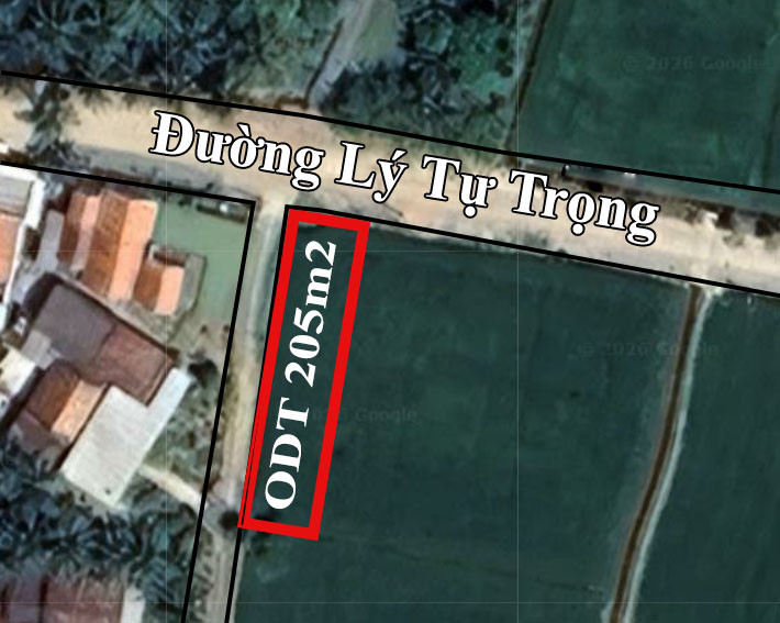 Bán đất 205m² full thổ cư ngang 7.3m giá 2.65 tỷ tại Đường Lý Tự Trọng Phường Hòa Thắng