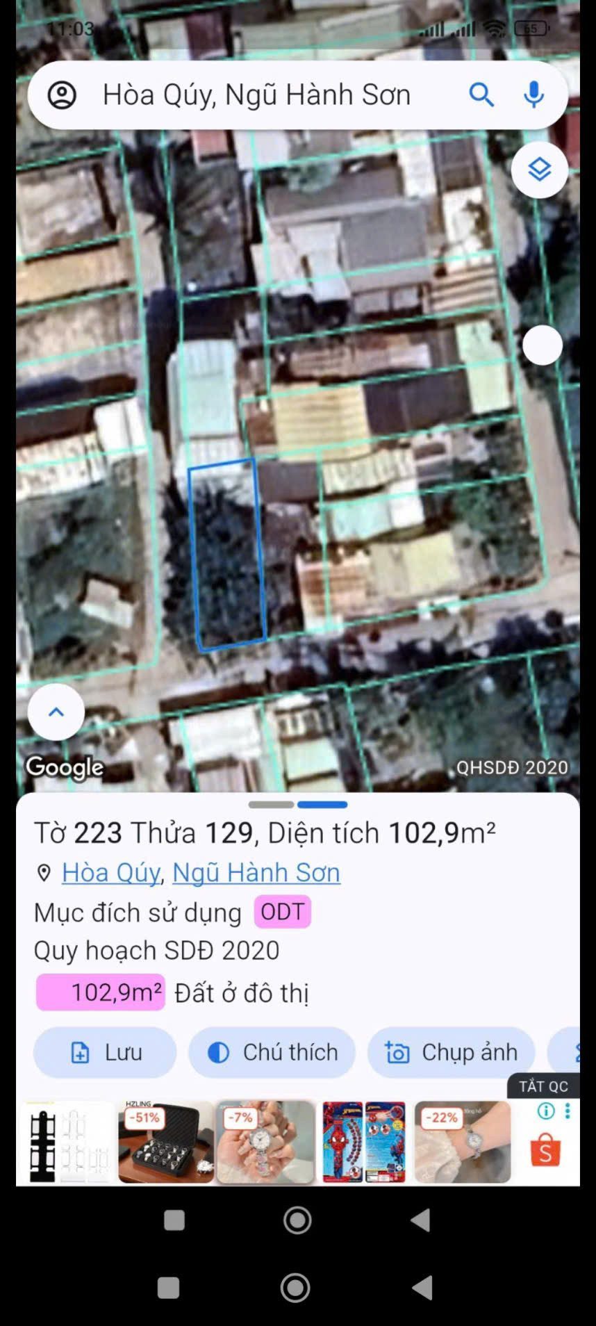 Bán đất 100m² full thổ cư ngang 6m giá 3.6 tỷ tại Đường Mai Đăng Chơn Phường Ngũ Hành Sơn